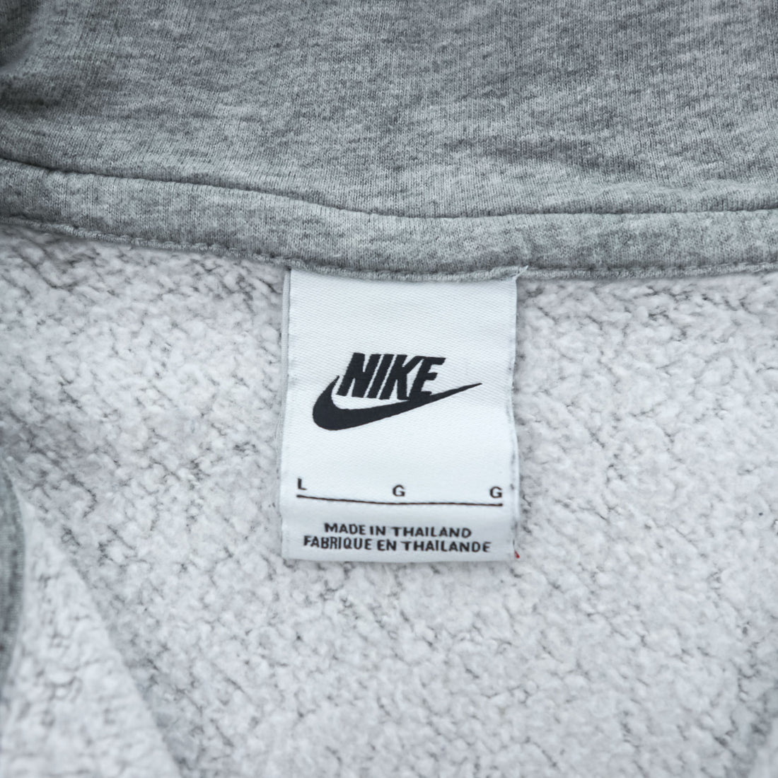NIKE Zip Up Hoodie, Size L, Gray, Brushed Lining, One-Point Logo, BV2645-063