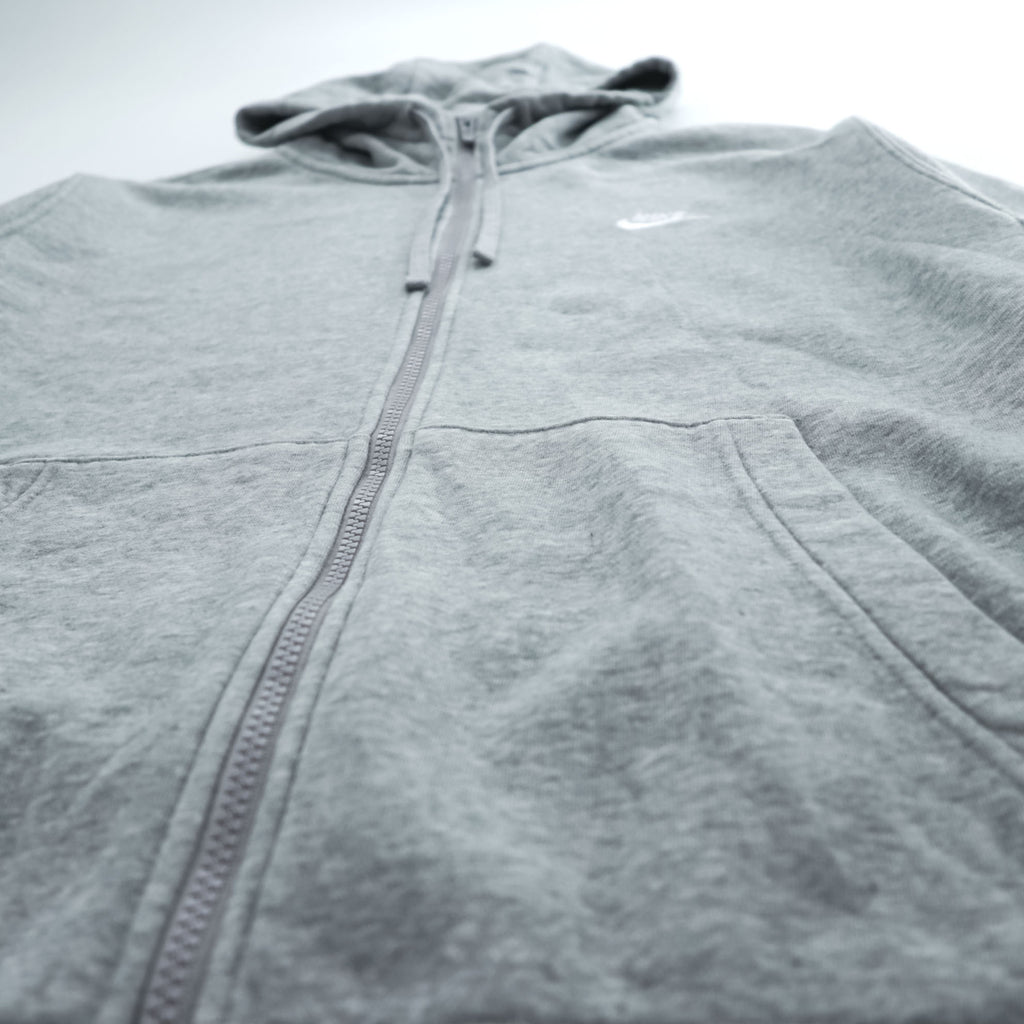 NIKE Zip Up Hoodie, Size L, Gray, Brushed Lining, One-Point Logo, BV2645-063