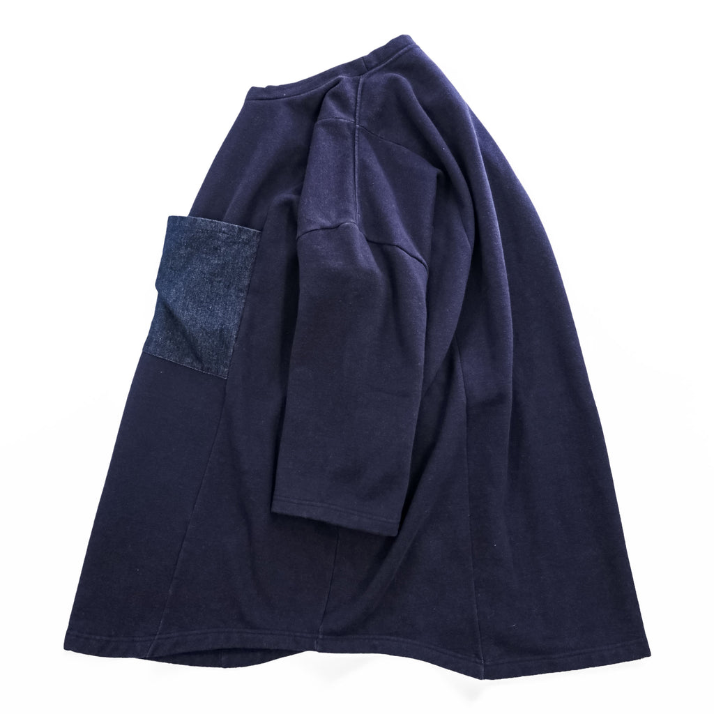 Phatee Japan Made BIG TEE T-Shirt FREE Navy brushed lining hemp