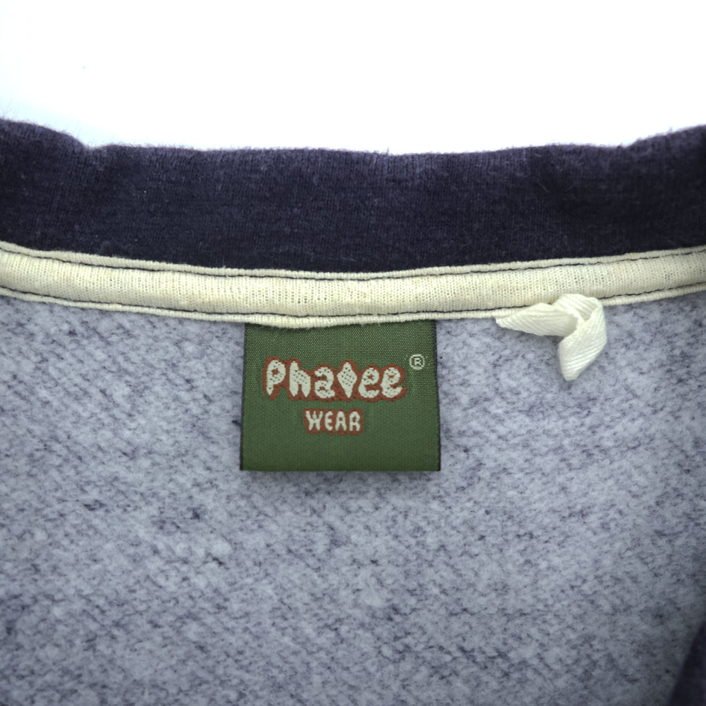 Phatee Japan Made BIG TEE T-Shirt FREE Navy brushed lining hemp