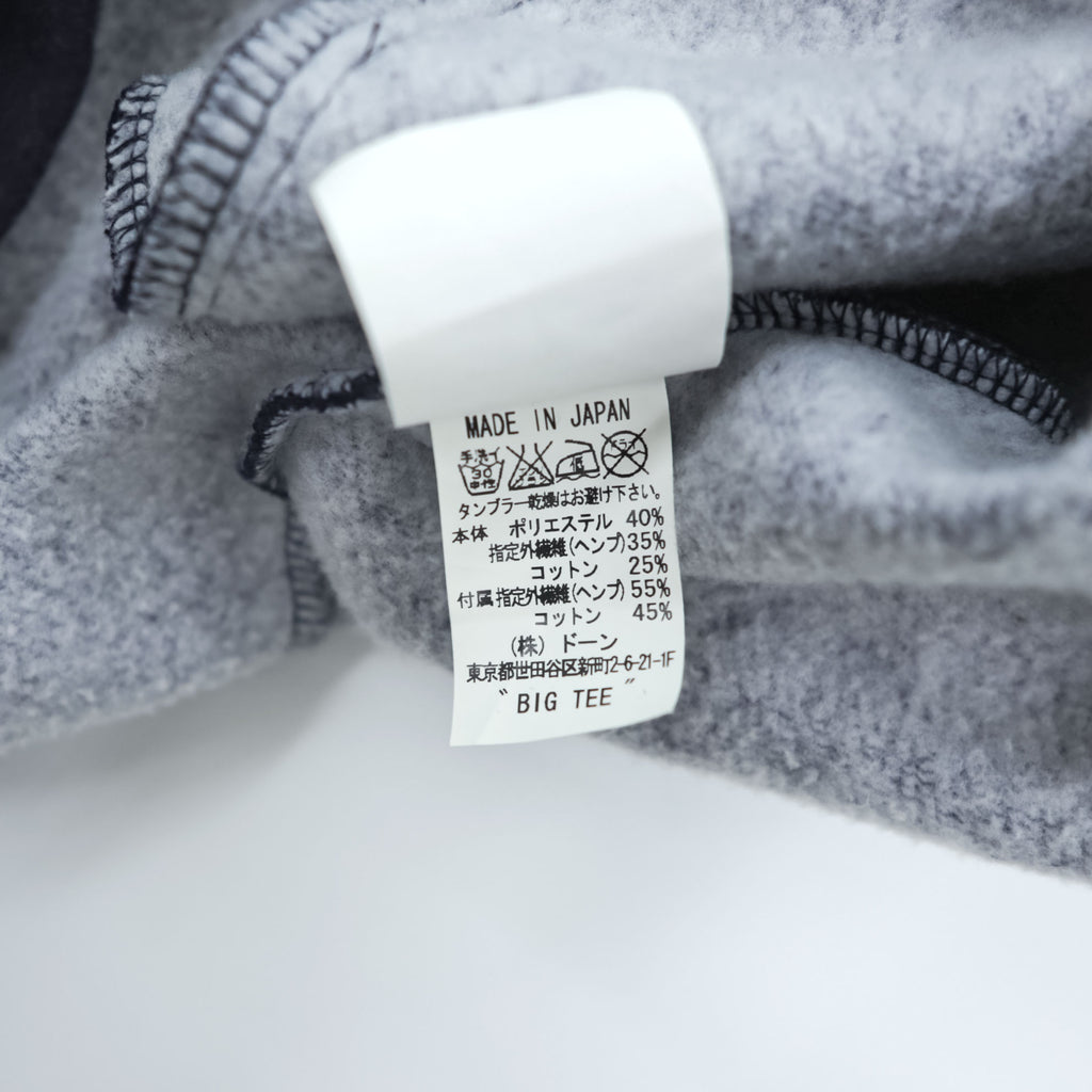 Phatee Japan Made BIG TEE T-Shirt FREE Navy brushed lining hemp