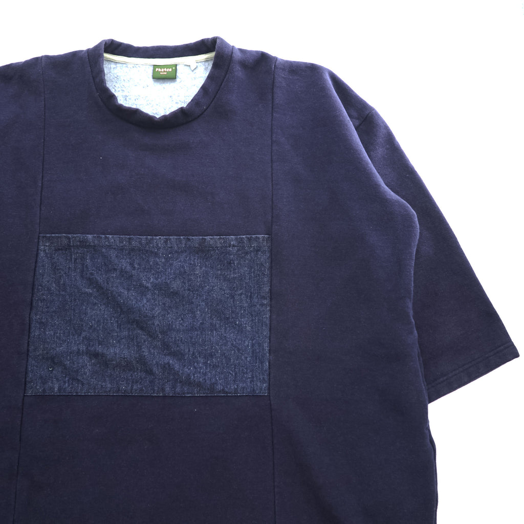 Phatee Japan Made BIG TEE T-Shirt FREE Navy brushed lining hemp