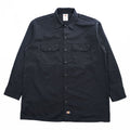 Dickies 長袖 ワークシャツ L ブラック ボックス 胸ポケット WL574BK