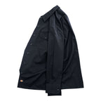 Dickies 長袖 ワークシャツ L ブラック ボックス 胸ポケット WL574BK