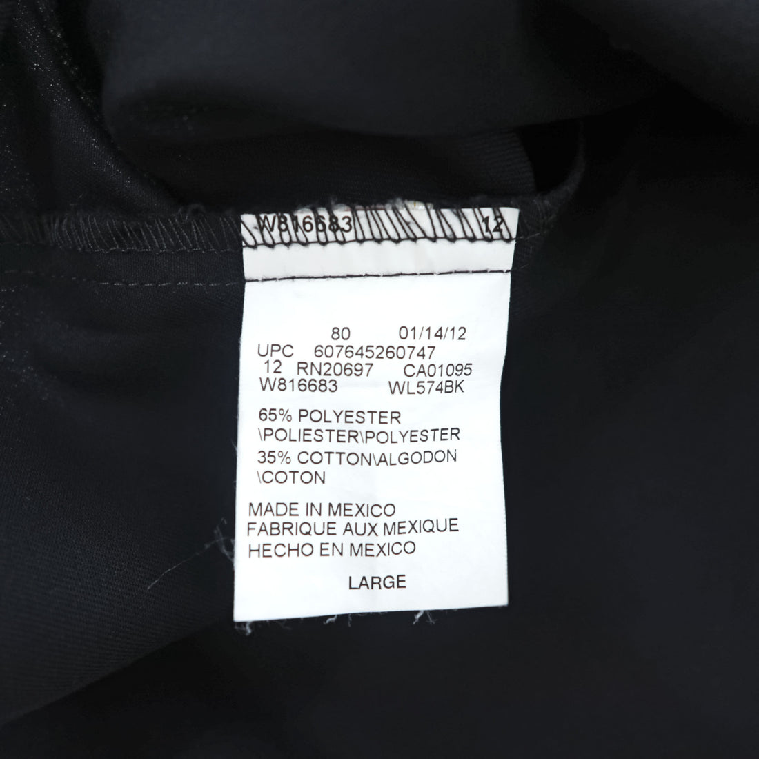 Dickies 長袖 ワークシャツ L ブラック ボックス 胸ポケット WL574BK
