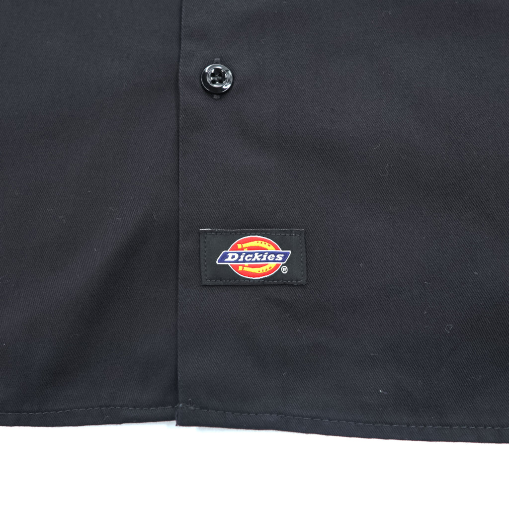 Dickies 長袖 ワークシャツ L ブラック ボックス 胸ポケット WL574BK