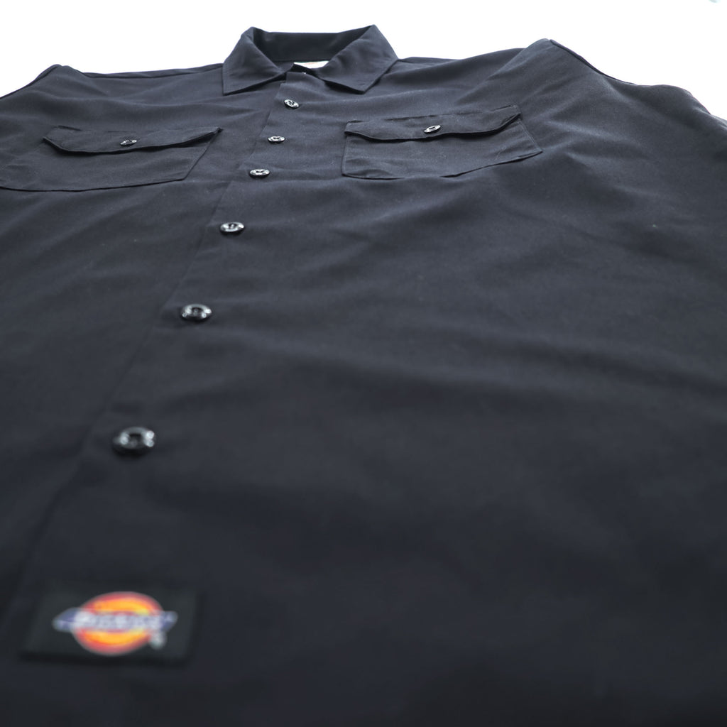 Dickies 長袖 ワークシャツ L ブラック ボックス 胸ポケット WL574BK