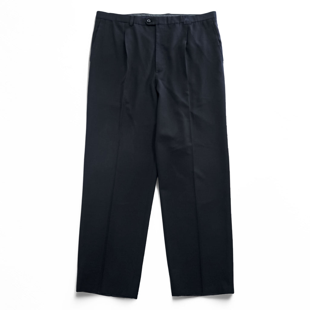 BURBERRY 90s Vintage Spain Made Slacks Pants XL~ Black Tuck Pleated HAYDEN