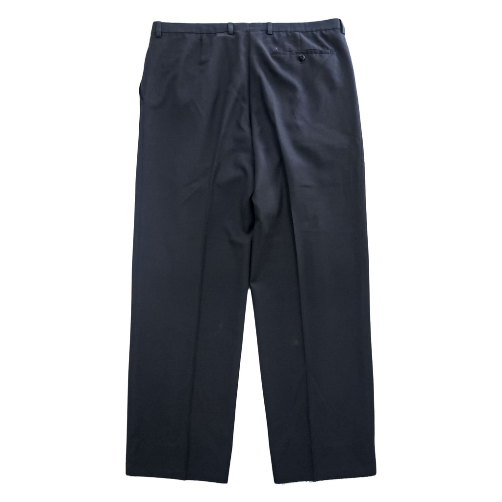 BURBERRY 90s Vintage Spain Made Slacks Pants XL~ Black Tuck Pleated HAYDEN