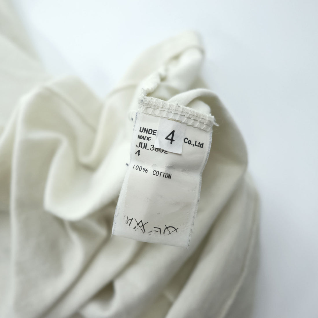 John UNDERCOVER Lesson 1 Establish the Name John Logo T-Shirt White Cotton Short Sleeve Size 4 Made in Japan