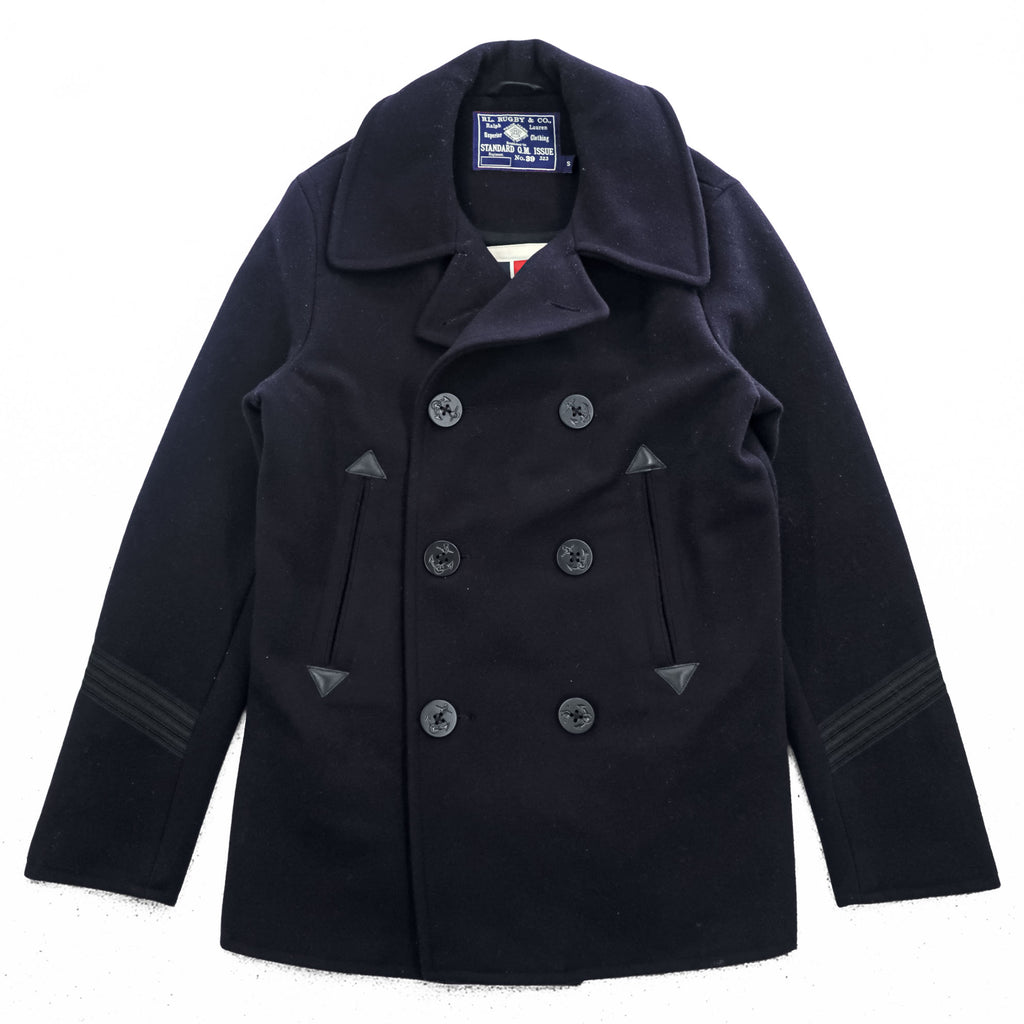 Rugby by RALPH LAUREN ピーコート L ネイビー メルトンウール Royal Army Clothing Department チンストラップ