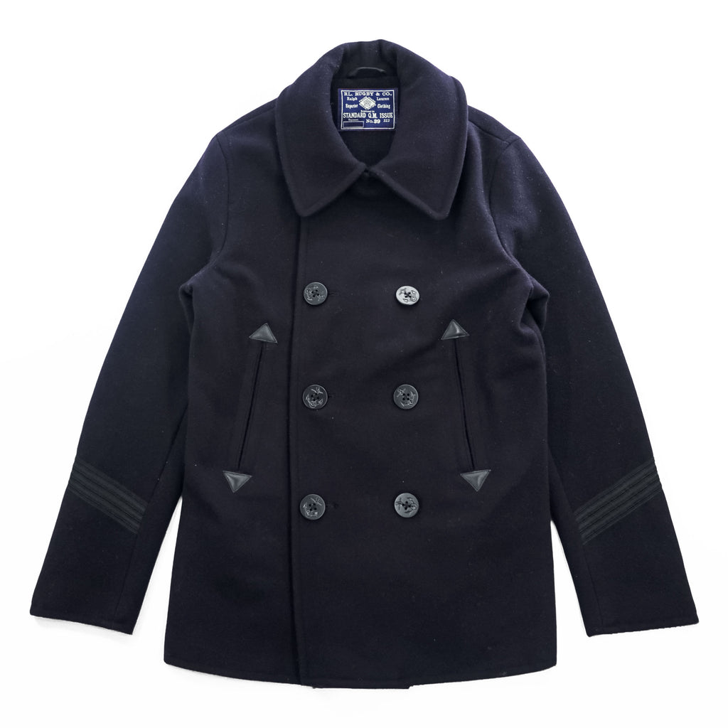 Rugby by RALPH LAUREN ピーコート L ネイビー メルトンウール Royal Army Clothing Department チンストラップ