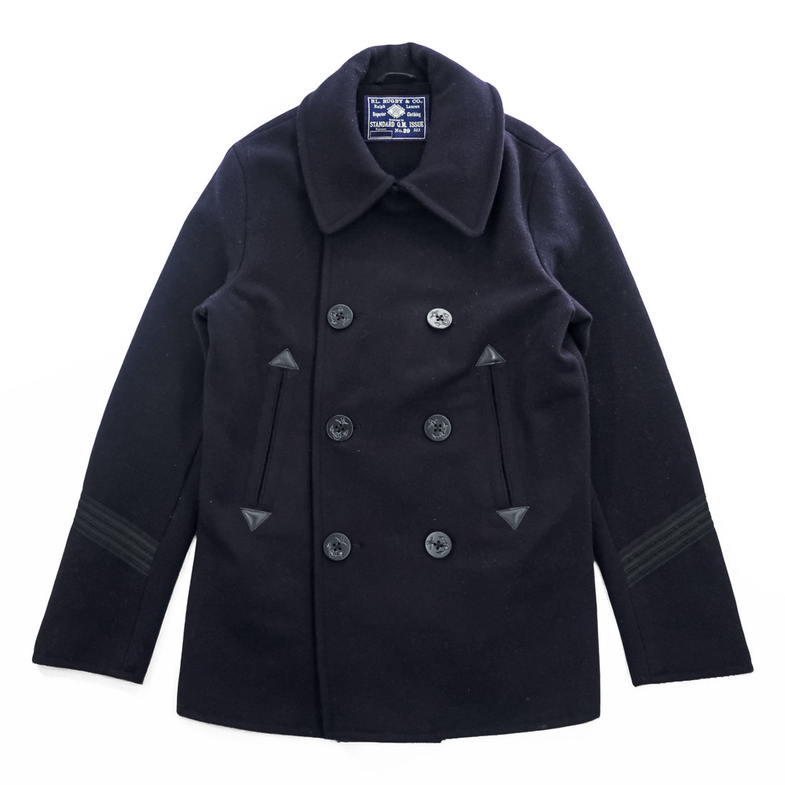 Rugby by RALPH LAUREN ピーコート L ネイビー メルトンウール Royal Army Clothing Department チンストラップ