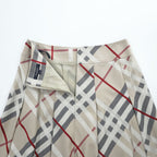 BURBERRY LONDON Japan Made Checked Tuck Pleated Skirt M Beige