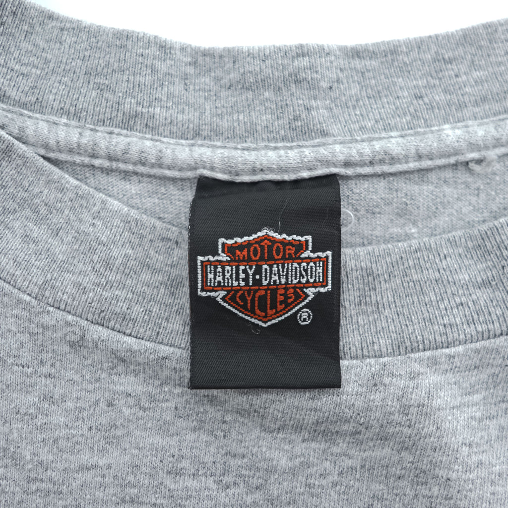 HARLEY DAVIDSON 90年代 USA製 ヴィンテージ 胸ポケット Tシャツ XL グレー バックプリント BALTIMORE MD バイク Holoubek
