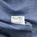 BUZZ RICKSON'S Made in Japan Long Sleeve Chambray Work Shirt Blue L, Embroidery, U.S.NAVAL AVIATION VF-2 BOUNTY HUNTERS Back Print & Stencil