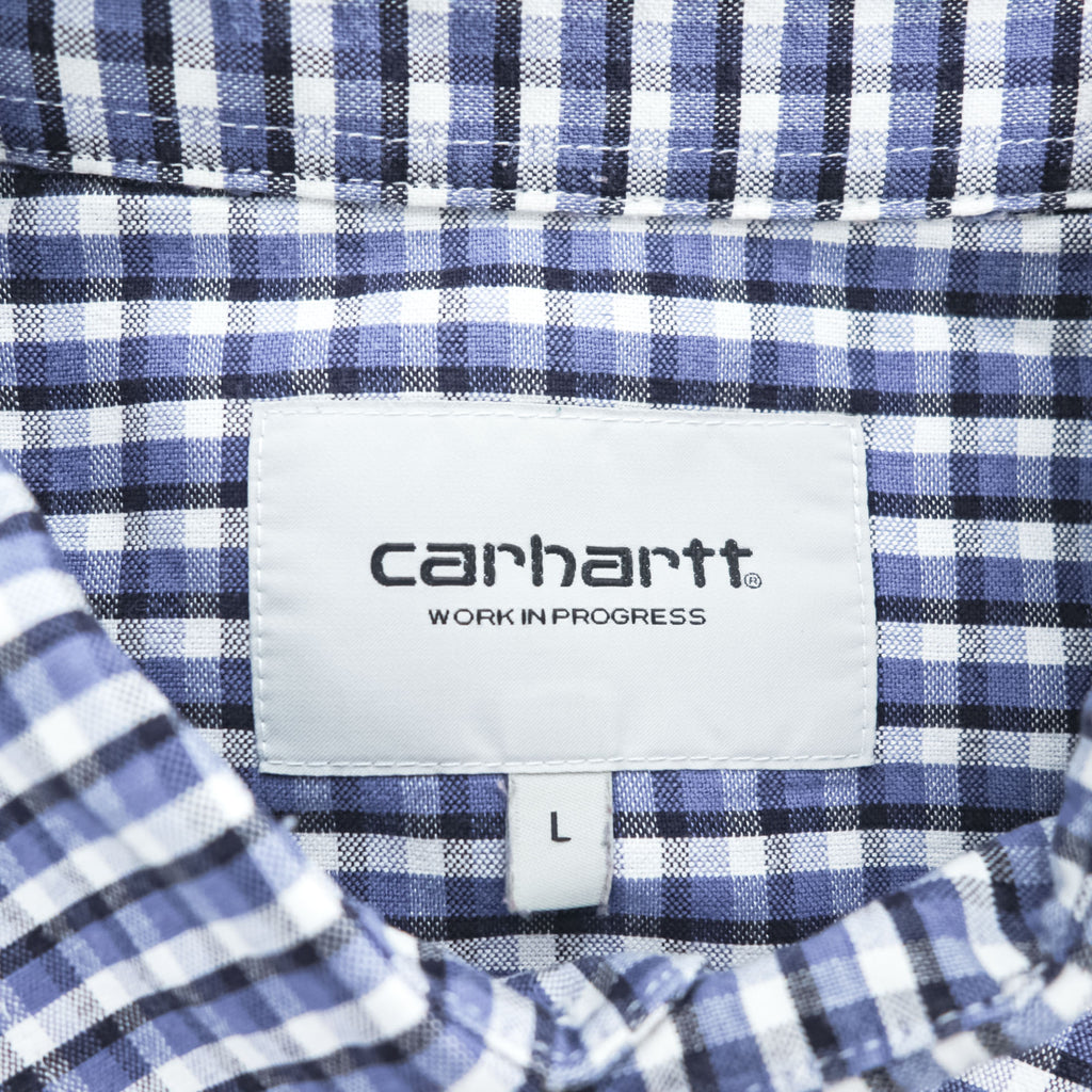 carhartt WIP 長袖 チェックシャツ L ブルー L/S LEMMING SHIRT 胸ポケット I024138