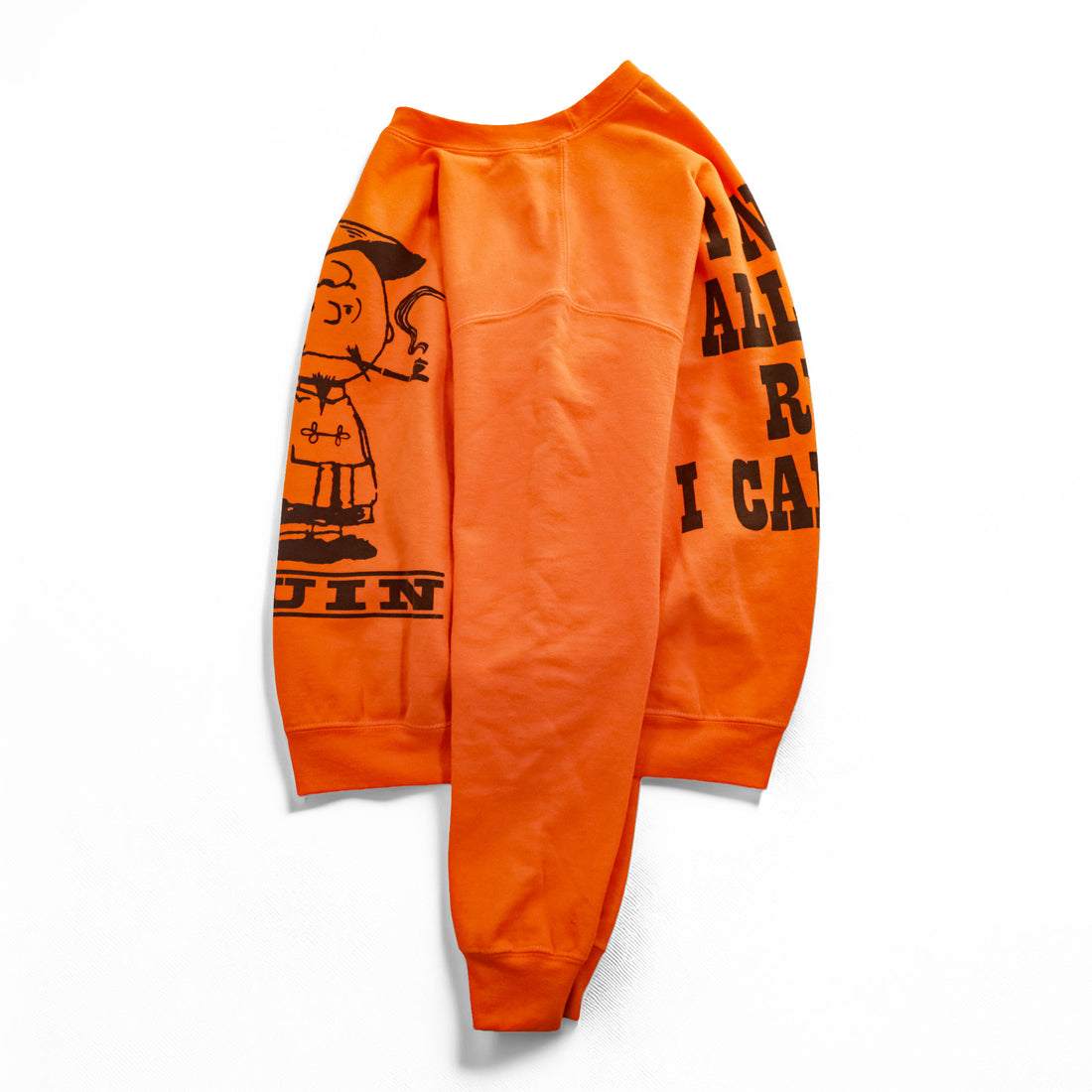 Black Weirdos × SUPPLY 日本製 RUIN スウェット PEANUTS Charlie Brown トレーナー S オレンジ 裏起毛 プリント 25AAW-SW02