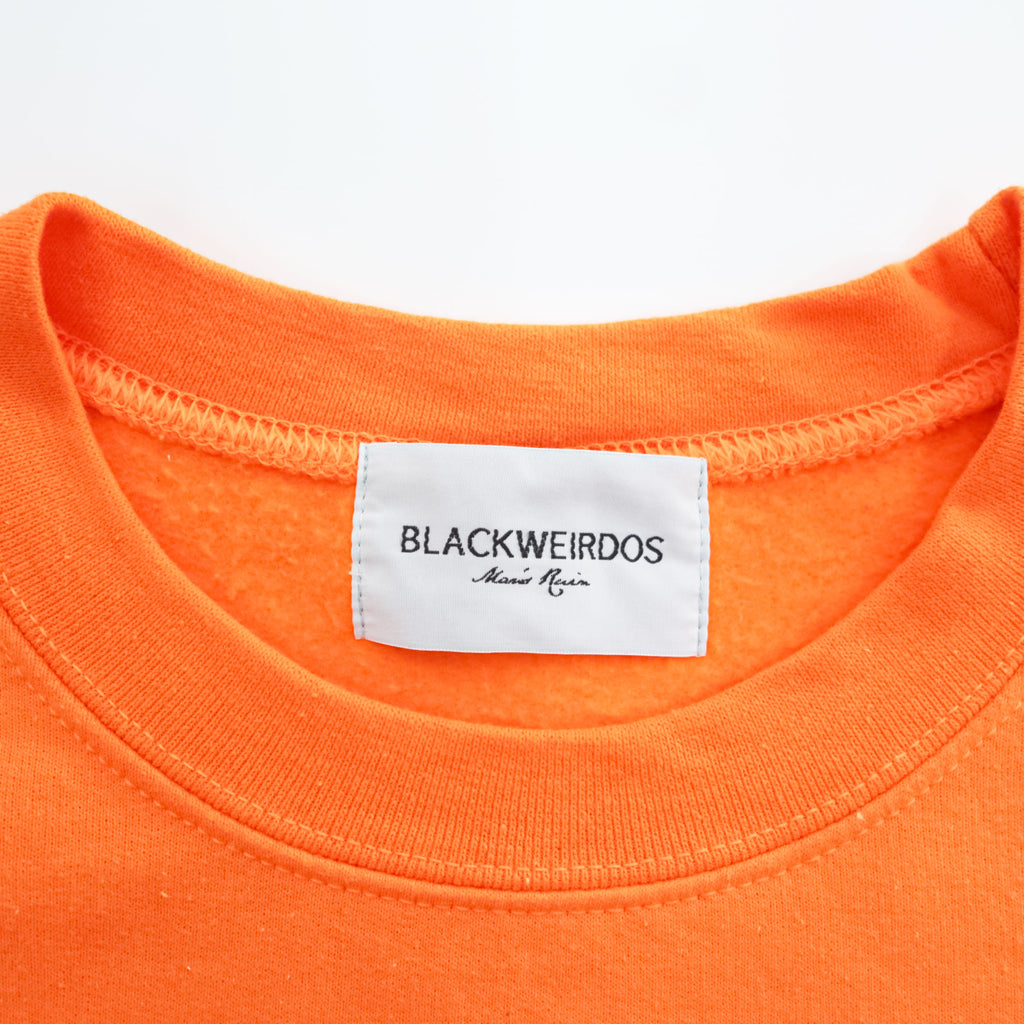Black Weirdos × SUPPLY 日本製 RUIN スウェット PEANUTS Charlie Brown トレーナー S オレンジ 裏起毛 プリント 25AAW-SW02