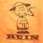 Black Weirdos × SUPPLY 日本製 RUIN スウェット PEANUTS Charlie Brown トレーナー S オレンジ 裏起毛 プリント 25AAW-SW02