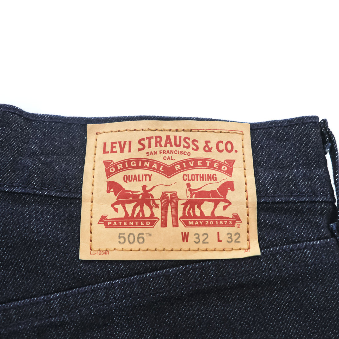 Levi's 506 ストレート デニムパンツ ジーンズ M インディゴ ブルー 濃紺 ジッパーフライ