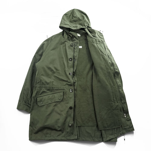 60s Vintage French Military WAREIN Field Parka Olive Hooded Liner Coat 108L EMES Zip Vintage