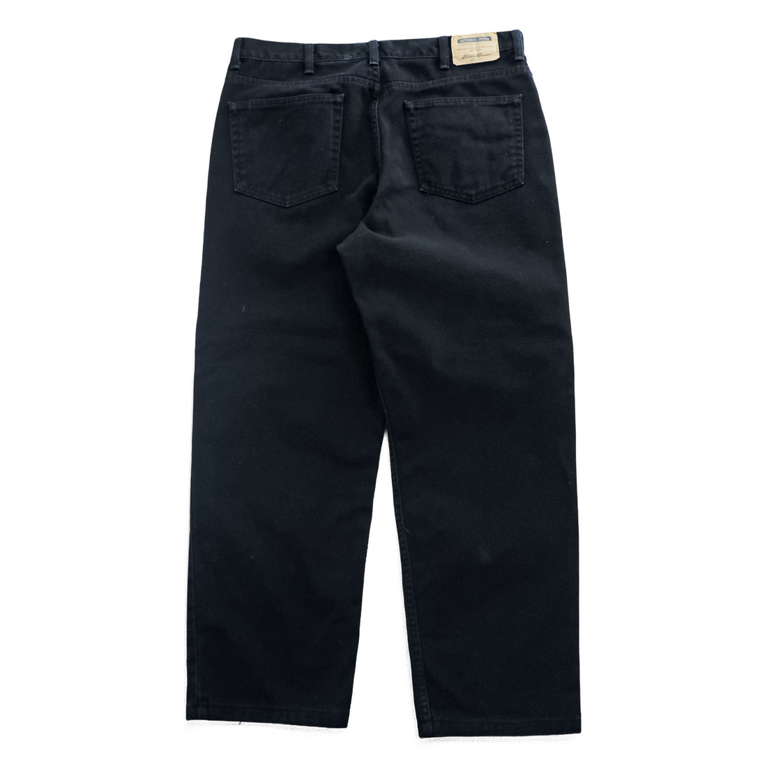 Eddie Bauer 90年代 ヴィンテージ ブラック デニムパンツ ジーンズ L ワイドテーパード ジッパーフライ RELAXED FIT