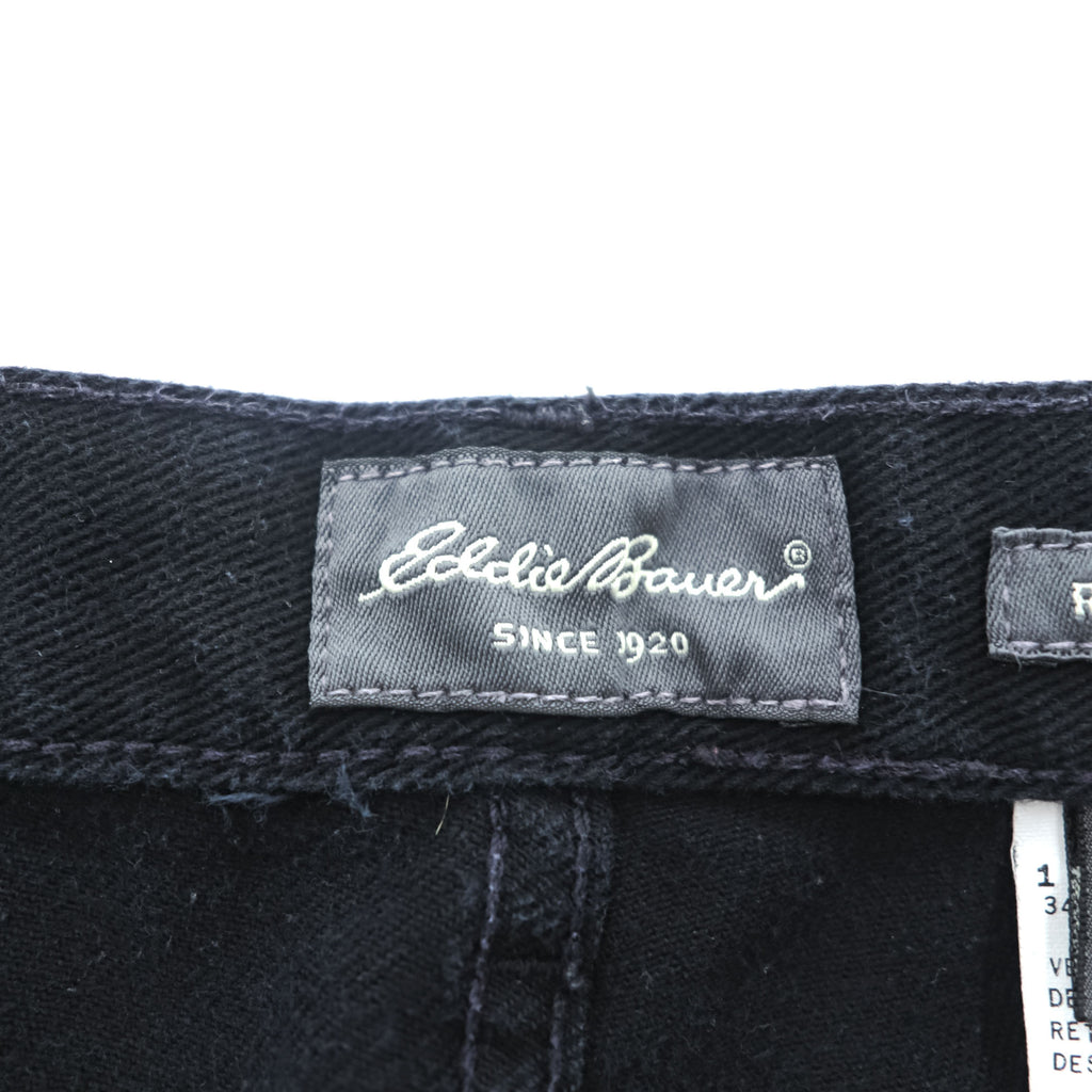 Eddie Bauer 90年代 ヴィンテージ ブラック デニムパンツ ジーンズ L ワイドテーパード ジッパーフライ RELAXED FIT