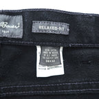 Eddie Bauer 90年代 ヴィンテージ ブラック デニムパンツ ジーンズ L ワイドテーパード ジッパーフライ RELAXED FIT