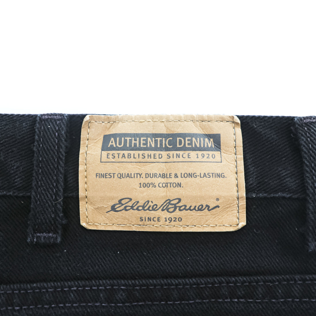 Eddie Bauer 90年代 ヴィンテージ ブラック デニムパンツ ジーンズ L ワイドテーパード ジッパーフライ RELAXED FIT