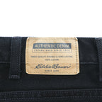 Eddie Bauer 90年代 ヴィンテージ ブラック デニムパンツ ジーンズ L ワイドテーパード ジッパーフライ RELAXED FIT