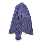 Polo Ralph Lauren 90s Vintage Long-Sleeve Button-Down Shirt, Size M, Blue, Striped, Small Pony Logo Embroidery, Slim Fit