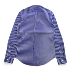 Polo Ralph Lauren 90s Vintage Long-Sleeve Button-Down Shirt, Size M, Blue, Striped, Small Pony Logo Embroidery, Slim Fit