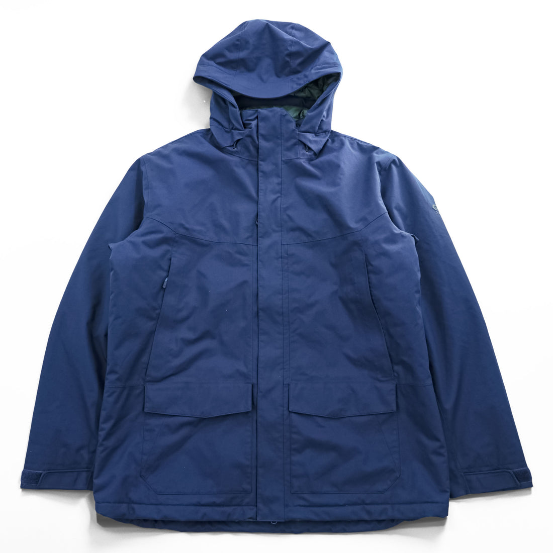 MOUNTAIN HARDWEAR マウンテンパーカー 中綿 シェル レインジャケット XL ネイビー 防水 ドローコード OM0151