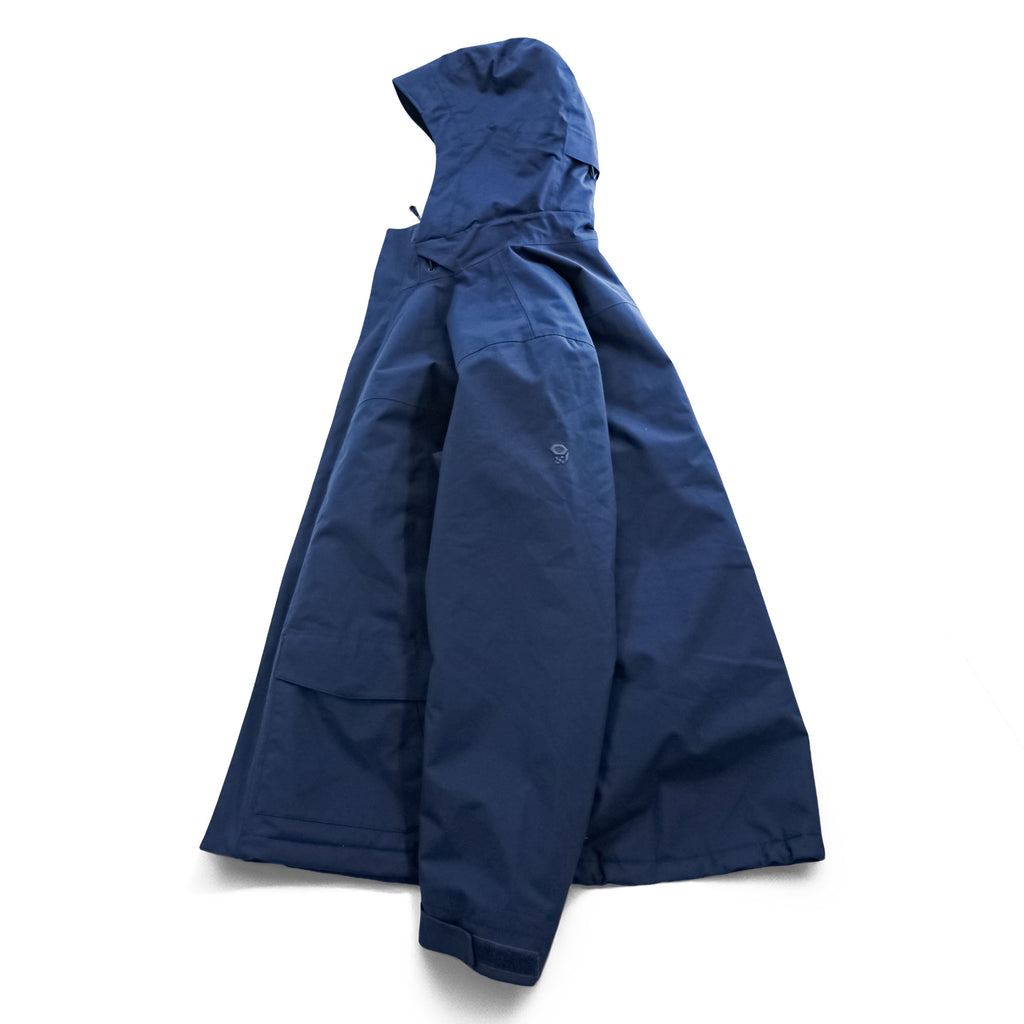 MOUNTAIN HARDWEAR マウンテンパーカー 中綿 シェル レインジャケット XL ネイビー 防水 ドローコード OM0151