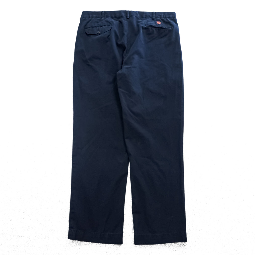 Polo Ralph Lauren 90s Vintage Chino Pants, Size L, Navy, 2-Tuck Pleats, Fairway Fit Pant, POLO GOLF