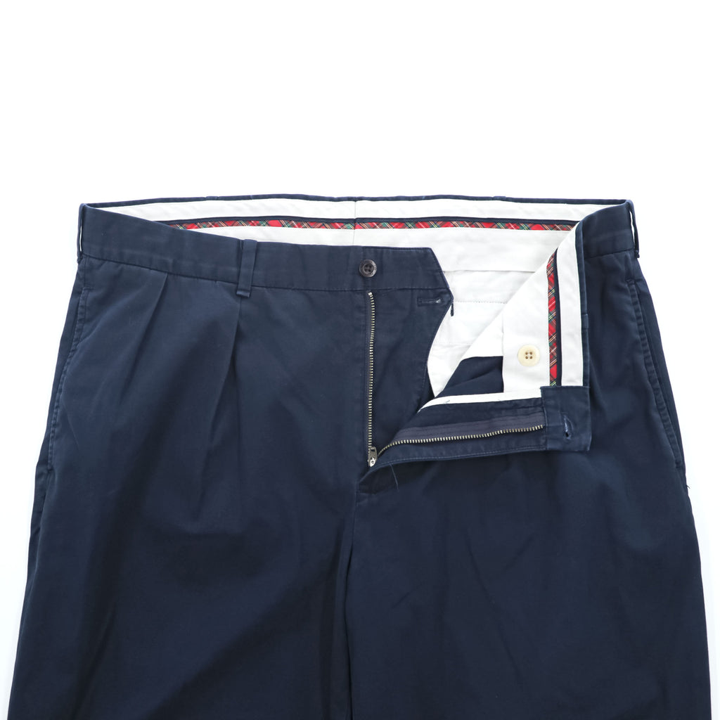 Polo Ralph Lauren 90s Vintage Chino Pants, Size L, Navy, 2-Tuck Pleats, Fairway Fit Pant, POLO GOLF