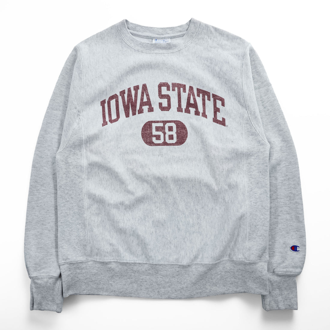 Champion リバースウィーブ REVERSE WEAVE スウェット トレーナー L グレー カレッジ アーチロゴ IOWA STATE