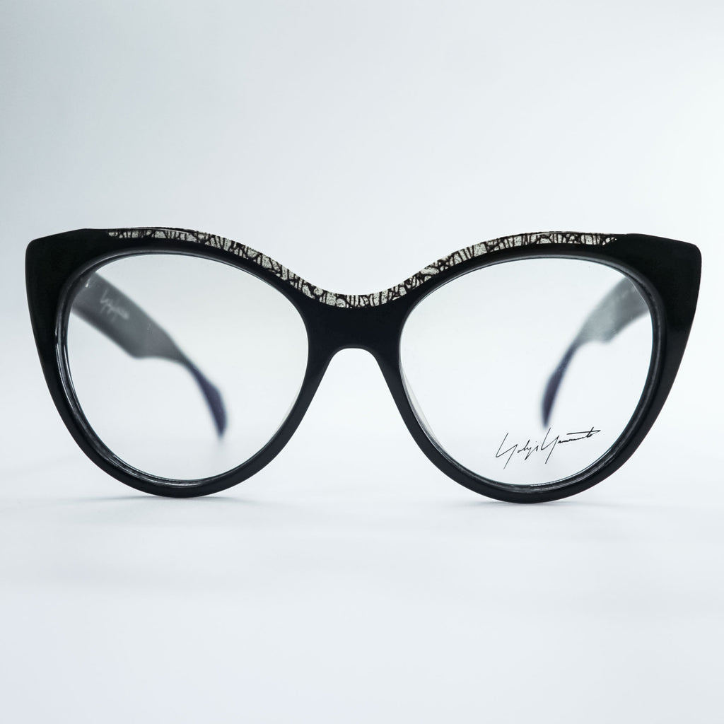 Yohji Yamamoto キャットアイ サングラス メガネ ブラック ユニセックス グリッター 019 54_17 145 YY1034