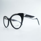 Yohji Yamamoto キャットアイ サングラス メガネ ブラック ユニセックス グリッター 019 54_17 145 YY1034