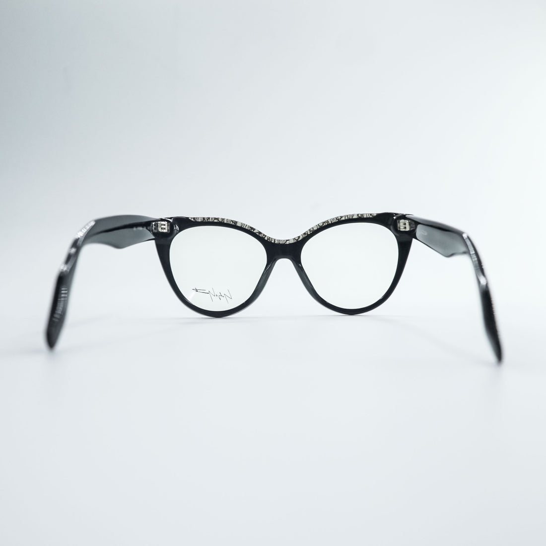Yohji Yamamoto キャットアイ サングラス メガネ ブラック ユニセックス グリッター 019 54_17 145 YY1034