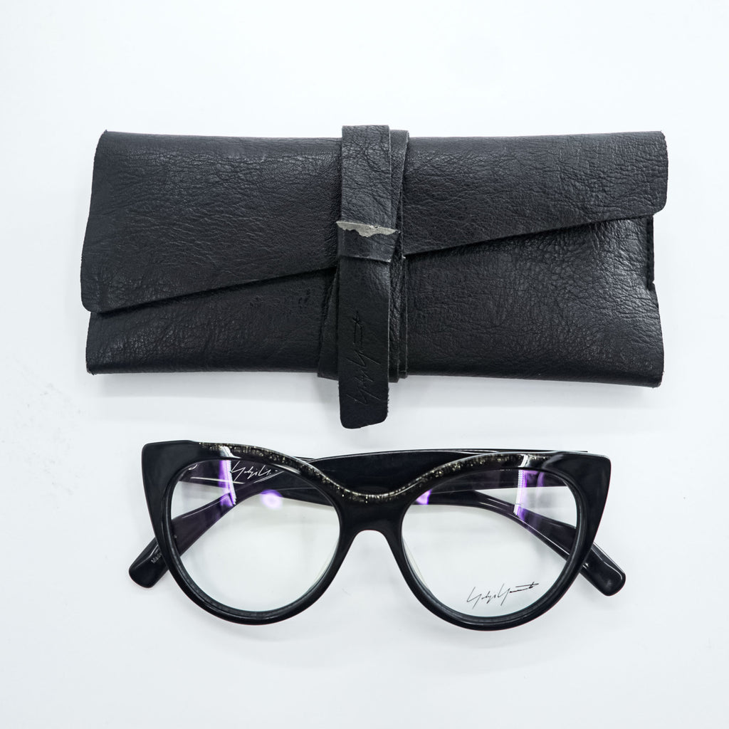 Yohji Yamamoto キャットアイ サングラス メガネ ブラック ユニセックス グリッター 019 54_17 145 YY1034
