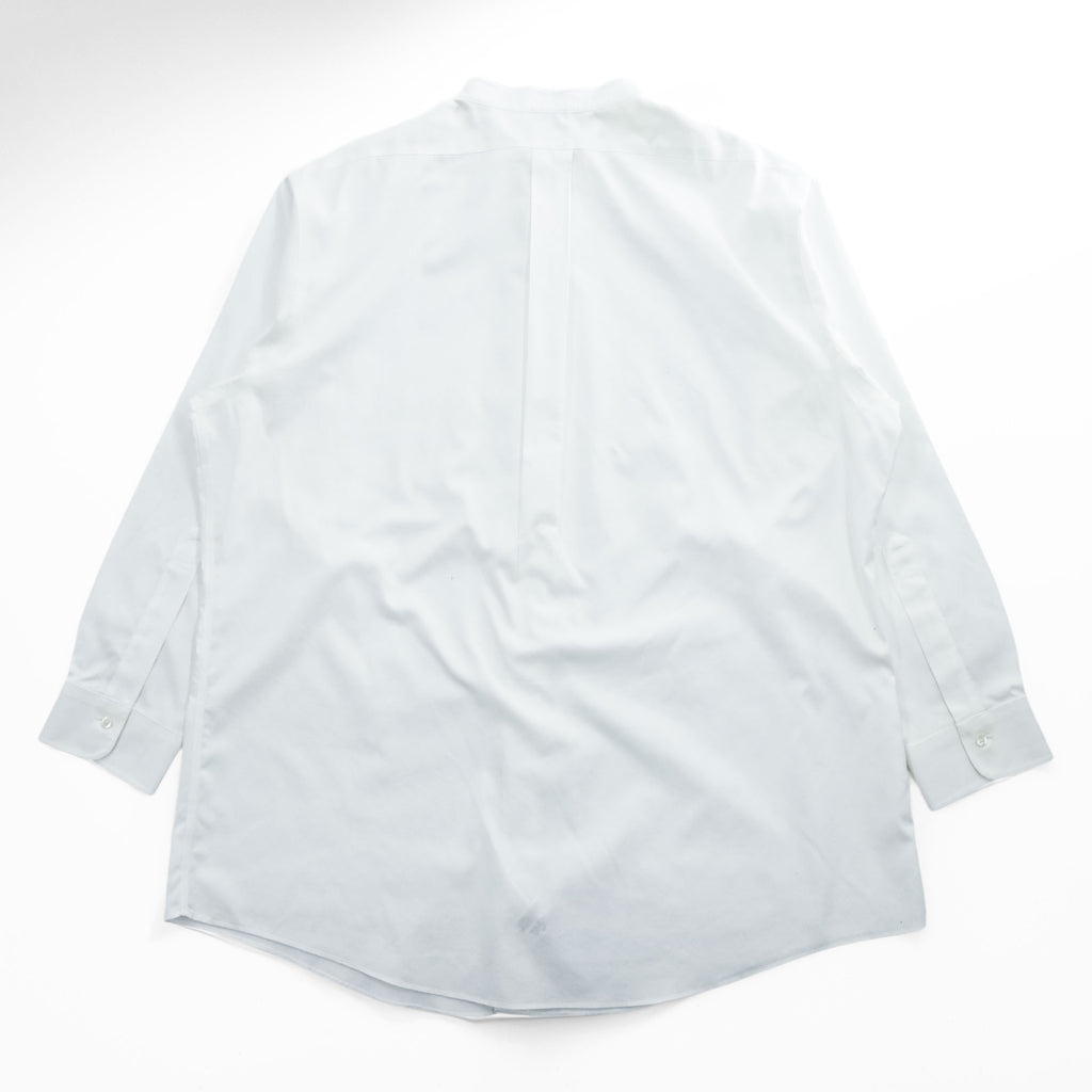 Brooks Brothers バンドカラー 長袖 シャツ XL ホワイト SLIM FIT ノンアイロン 胸ポケット