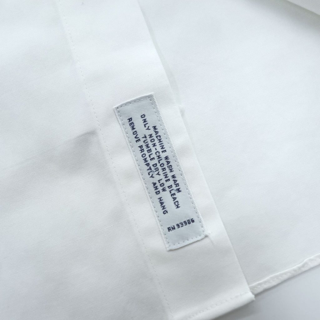 Brooks Brothers バンドカラー 長袖 シャツ XL ホワイト SLIM FIT ノンアイロン 胸ポケット