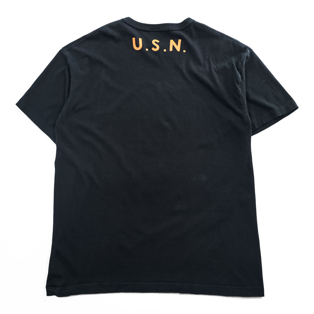 BUZZ RICKSON'S Japan Made T-Shirt XXL Black TYPE1, CLASS1 Military Stencil Crewneck