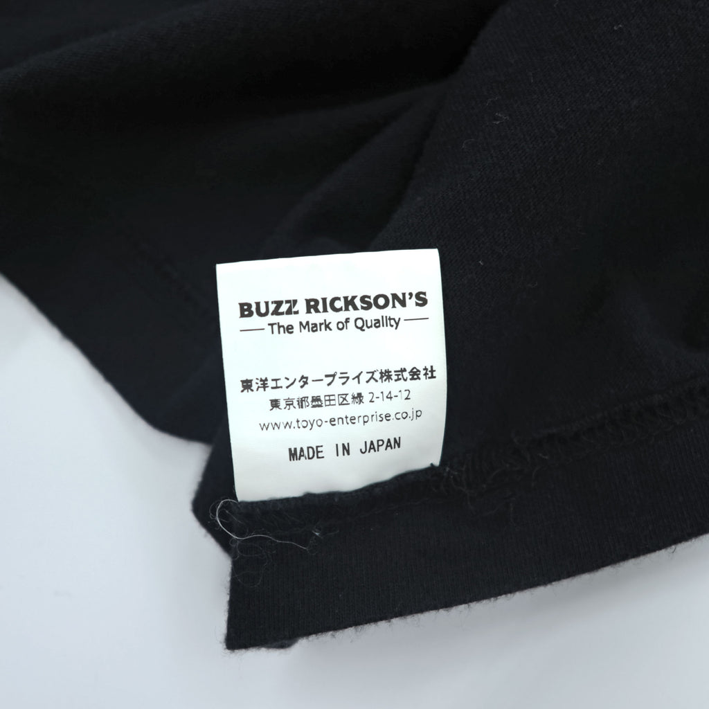 BUZZ RICKSON'S Japan Made T-Shirt XXL Black TYPE1, CLASS1 Military Stencil Crewneck