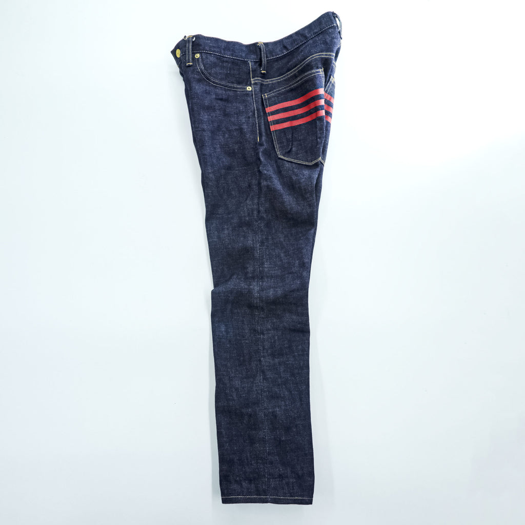 blackmeans 日本製 セルヴィッヂ デニムパンツ Hiroshima Denim TAPERED ジーンズ M インディゴ ブルー ストレート VINTAGE INDIGO 945-70HDP03-1