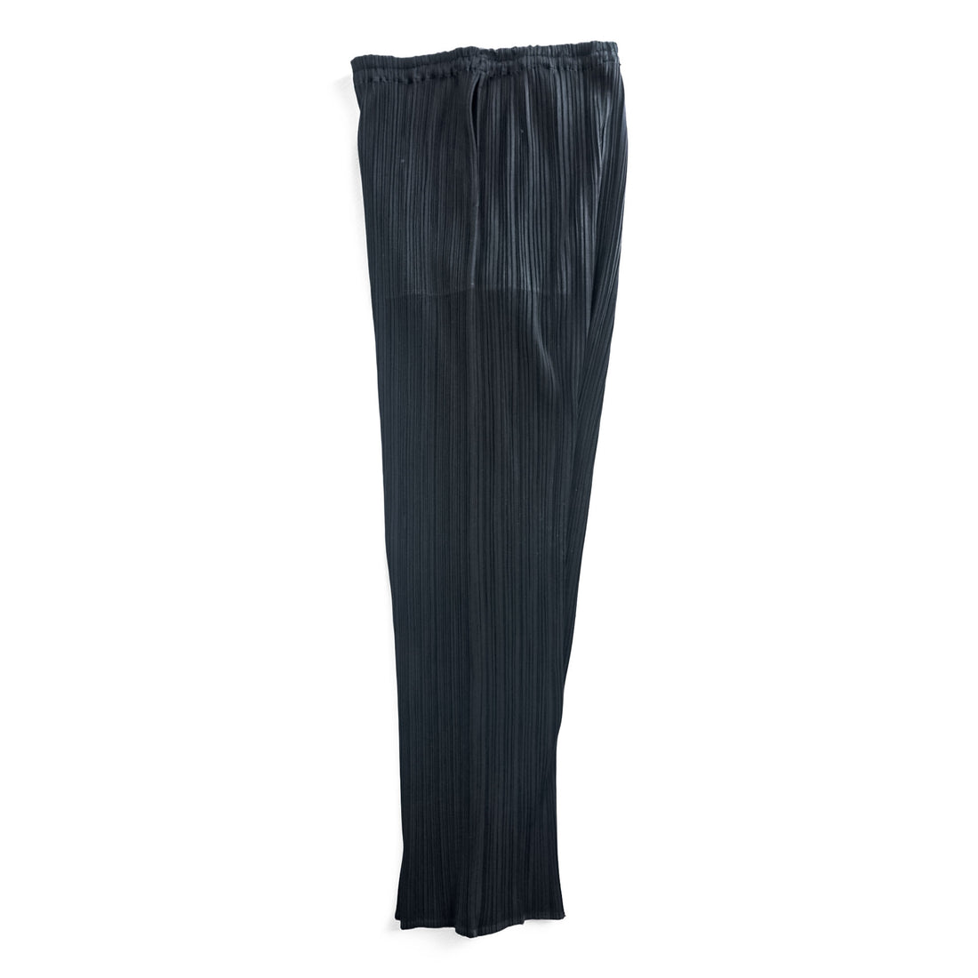 PLEATS PLEASE Issey Miyake Black Pleated Pants Elastic Waist Straight Leg Trousers