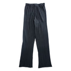 PLEATS PLEASE Issey Miyake Black Pleated Pants Elastic Waist Straight Leg Trousers