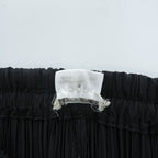 PLEATS PLEASE Issey Miyake Black Pleated Pants Elastic Waist Straight Leg Trousers